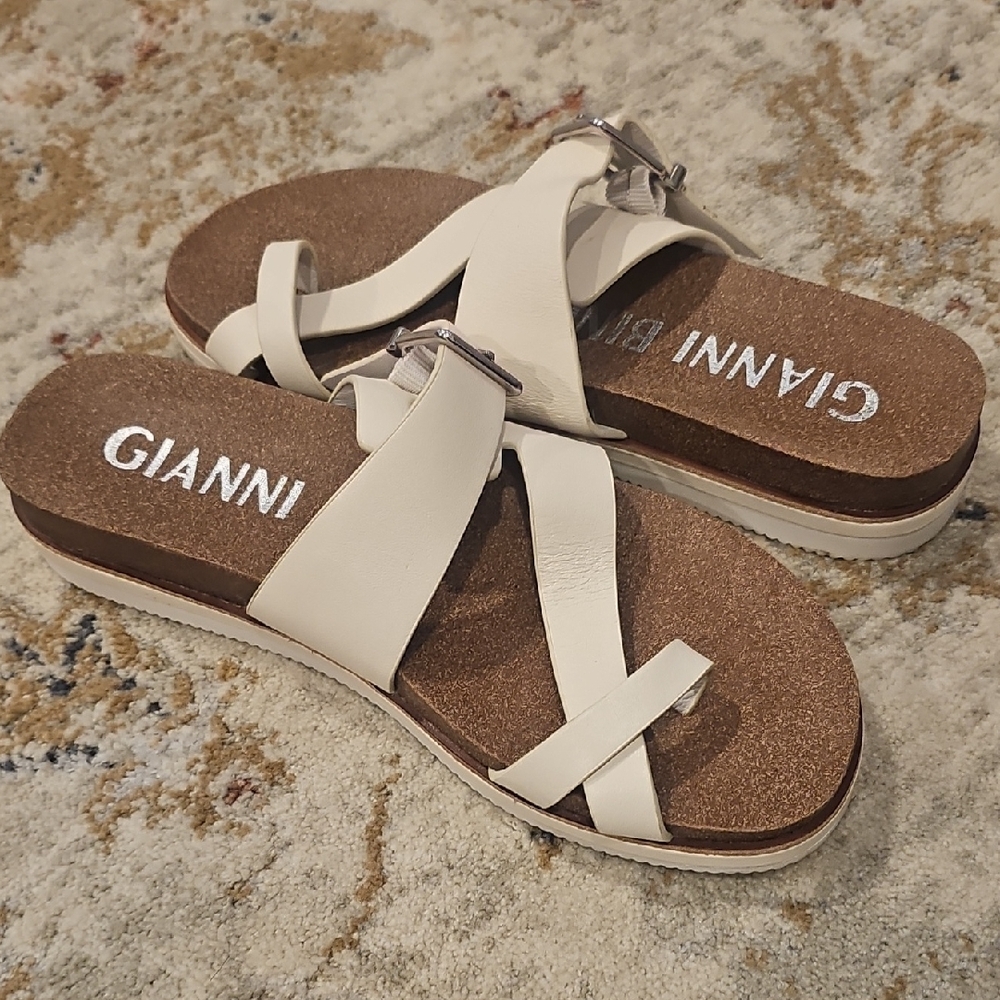 Gianni White Sandals